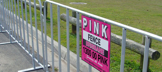 Crowd Control Barriers - Pink Fence Hire - Portable Fencing Specialist